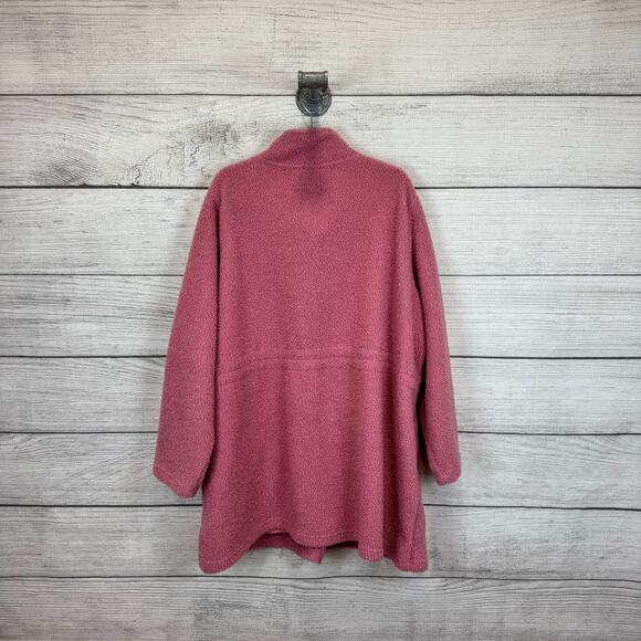 Time & Tru Plus Size Pink Sherpa Textured Waisted Jacket Size 3X - Picture 9 of 9